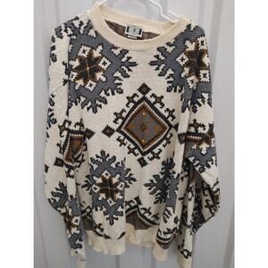 Vintage Poplar Classics Mens Sweater Geometric Aztec XL USA